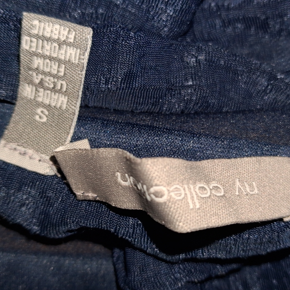 NY Collection Navy Ruffle Tank Top - Picture 6 of 7